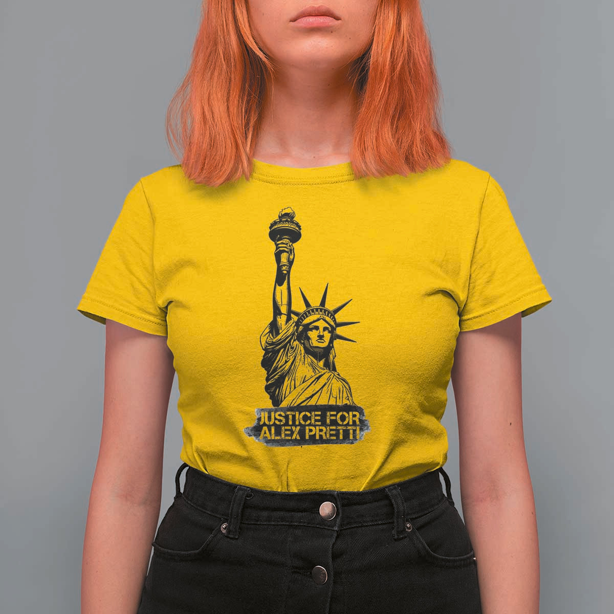 Justice For Alex Pretti T Shirt For Women Statue Of Liberty Support Gift
