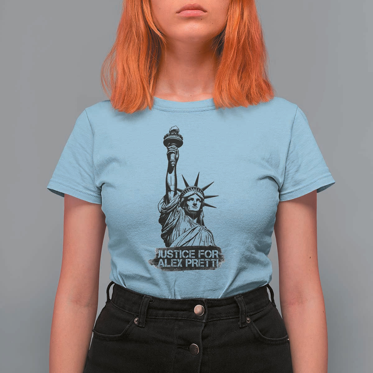 Justice For Alex Pretti T Shirt For Women Statue Of Liberty Support Gift