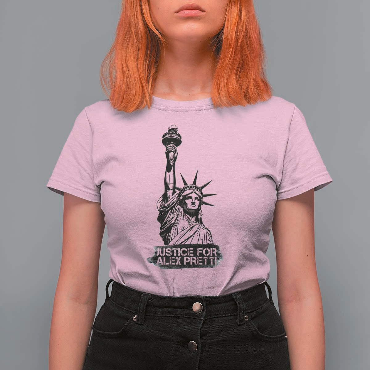 Justice For Alex Pretti T Shirt For Women Statue Of Liberty Support Gift