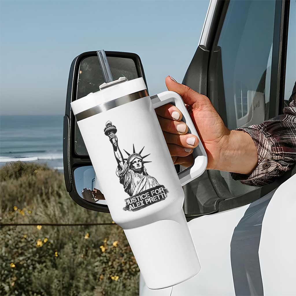 Justice For Alex Pretti Tumbler With Handle Statue Of Liberty Support Gift