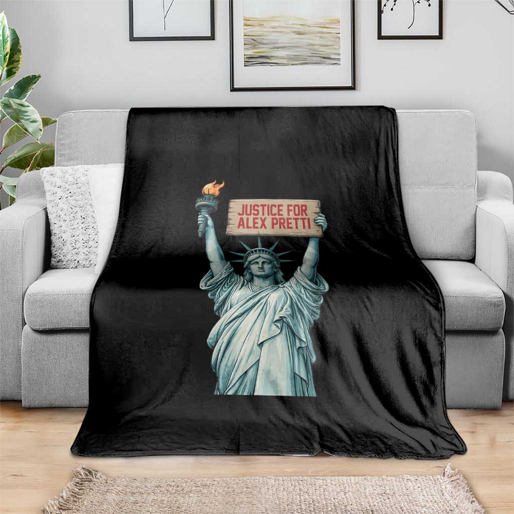 Statue Of Liberty Justice For Alex Pretti Tribute Gift Throw Blanket