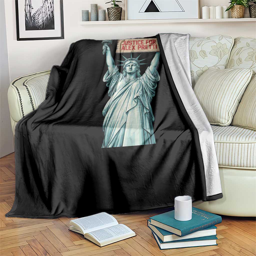 Statue Of Liberty Justice For Alex Pretti Tribute Gift Throw Blanket