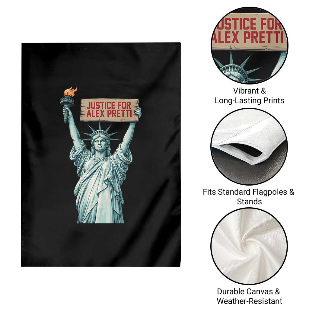 Statue Of Liberty Justice For Alex Pretti Tribute Gift Garden Flag
