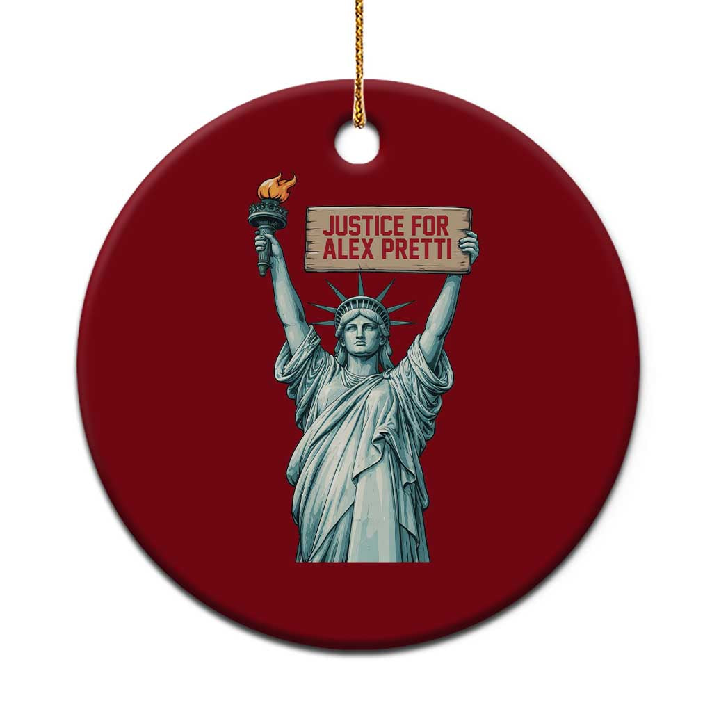 Statue Of Liberty Justice For Alex Pretti Tribute Gift Ceramic Ornament