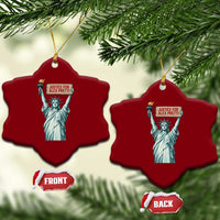 Statue Of Liberty Justice For Alex Pretti Tribute Gift Ceramic Ornament