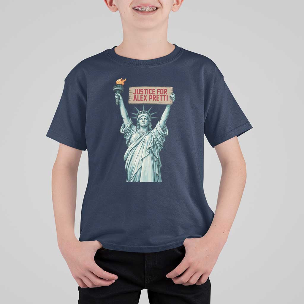Statue Of Liberty Justice For Alex Pretti Tribute Gift T Shirt For Kid