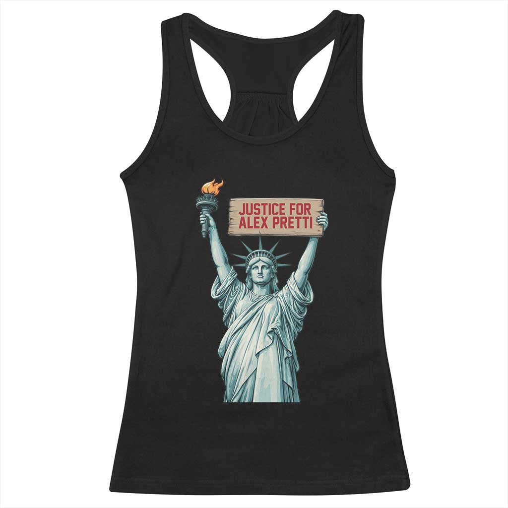 Statue Of Liberty Justice For Alex Pretti Tribute Gift Racerback Tank Top