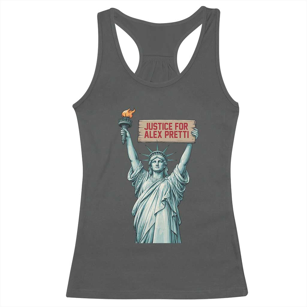 Statue Of Liberty Justice For Alex Pretti Tribute Gift Racerback Tank Top