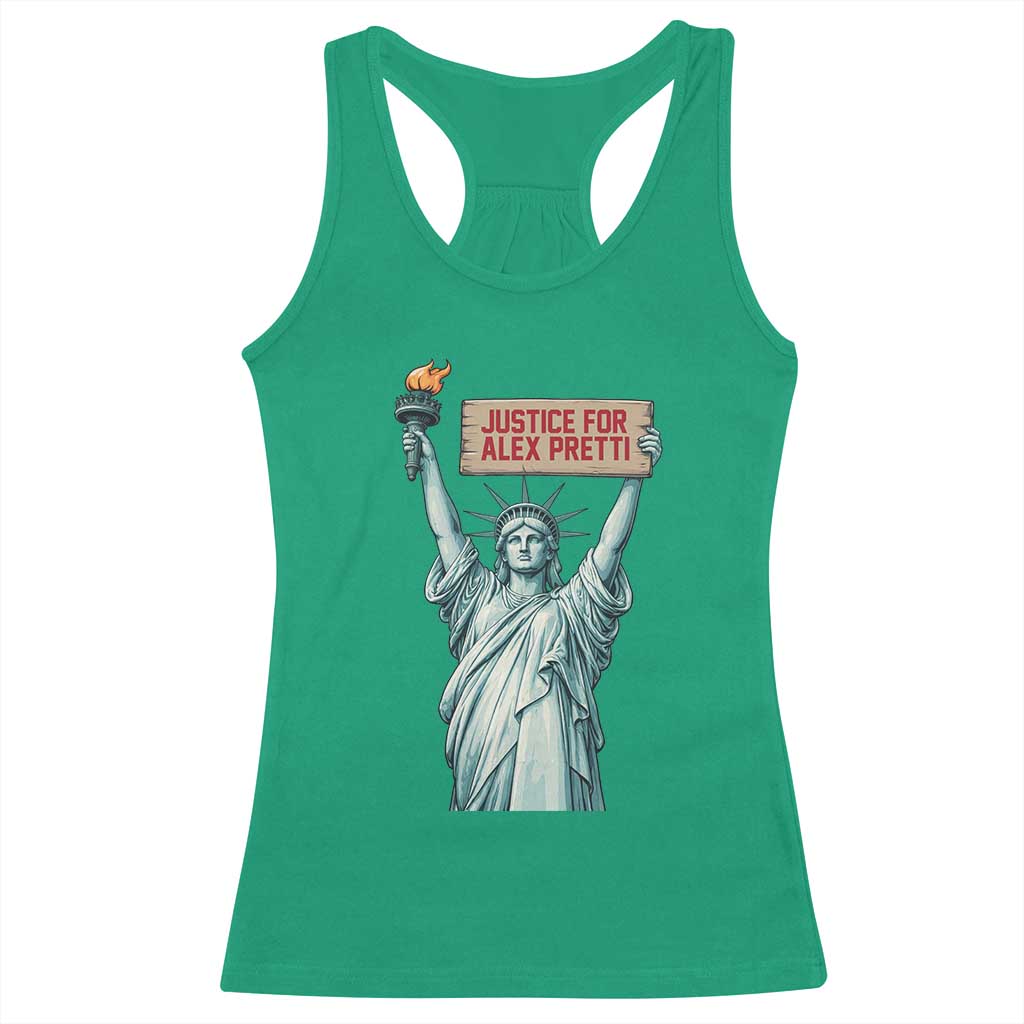 Statue Of Liberty Justice For Alex Pretti Tribute Gift Racerback Tank Top