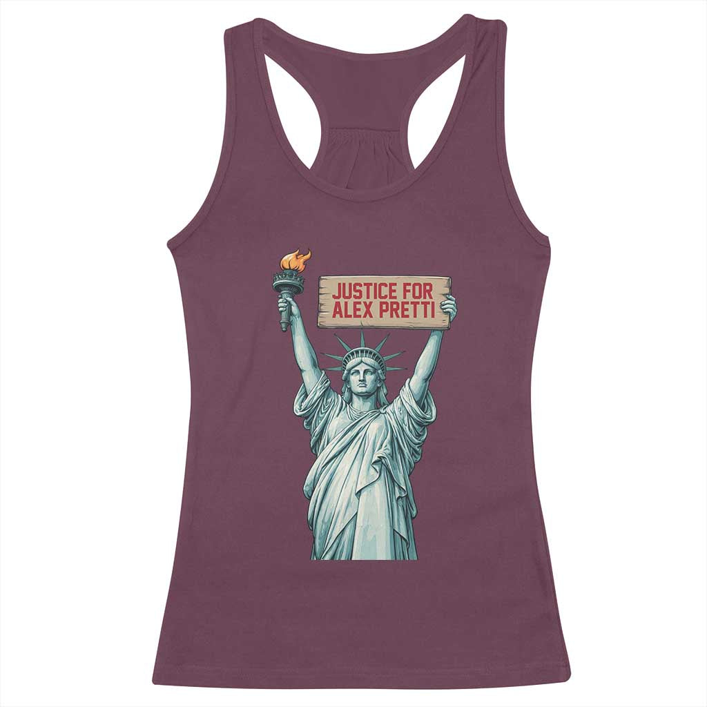 Statue Of Liberty Justice For Alex Pretti Tribute Gift Racerback Tank Top