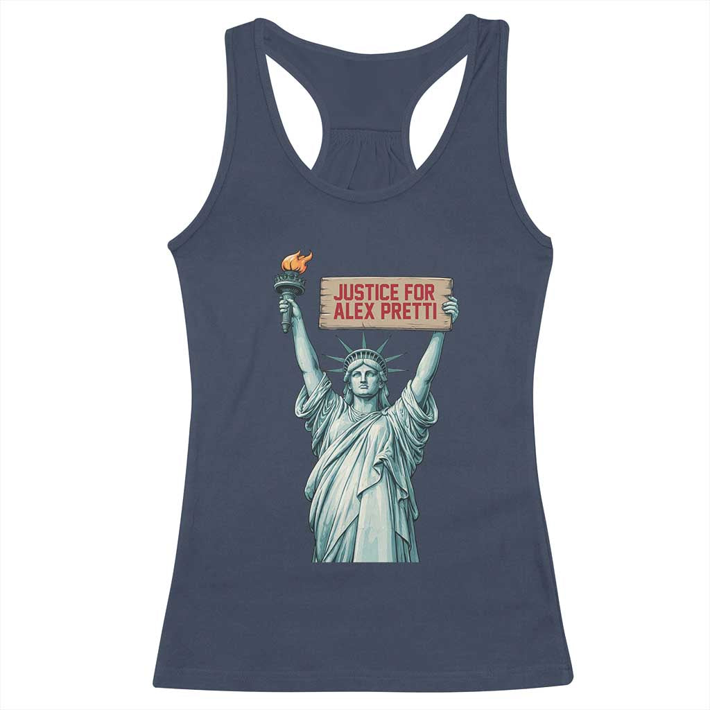Statue Of Liberty Justice For Alex Pretti Tribute Gift Racerback Tank Top