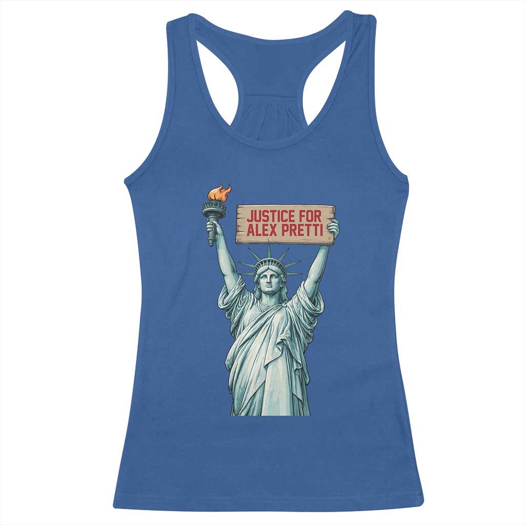 Statue Of Liberty Justice For Alex Pretti Tribute Gift Racerback Tank Top