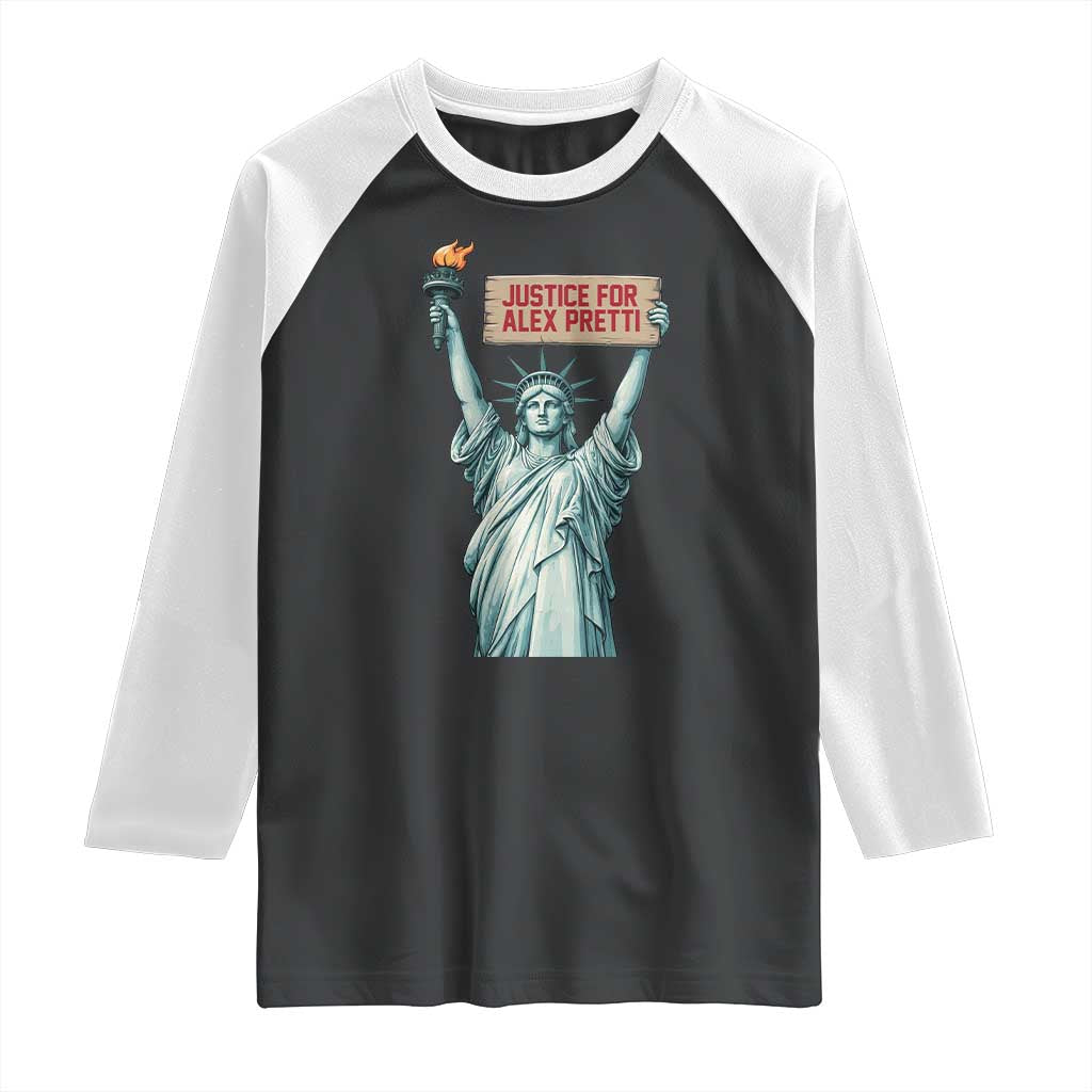 Statue Of Liberty Justice For Alex Pretti Tribute Gift Raglan Shirt