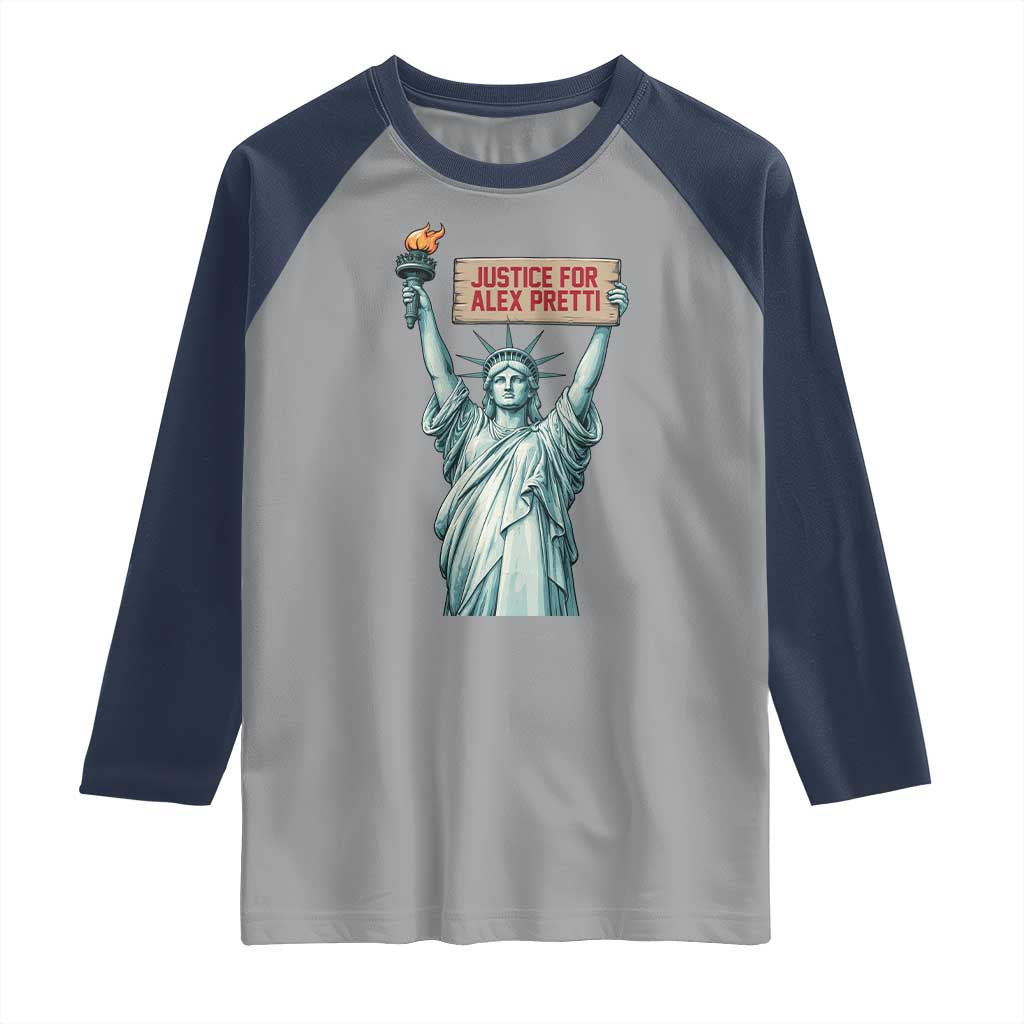 Statue Of Liberty Justice For Alex Pretti Tribute Gift Raglan Shirt