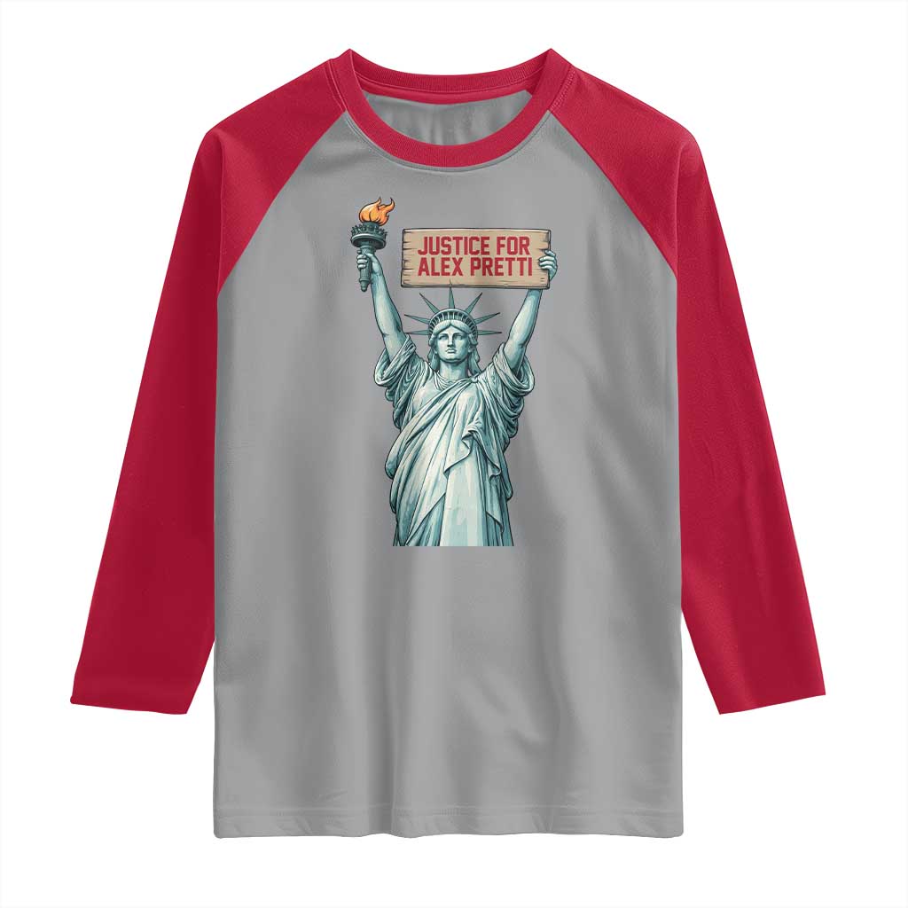 Statue Of Liberty Justice For Alex Pretti Tribute Gift Raglan Shirt