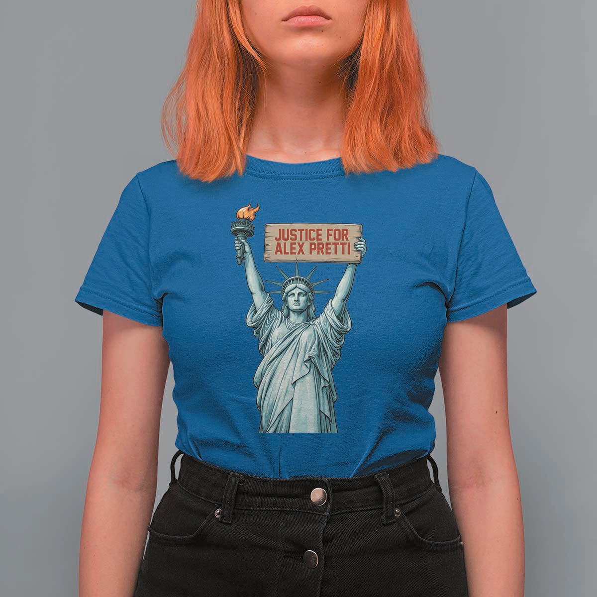 Statue Of Liberty Justice For Alex Pretti Tribute Gift T Shirt For Women