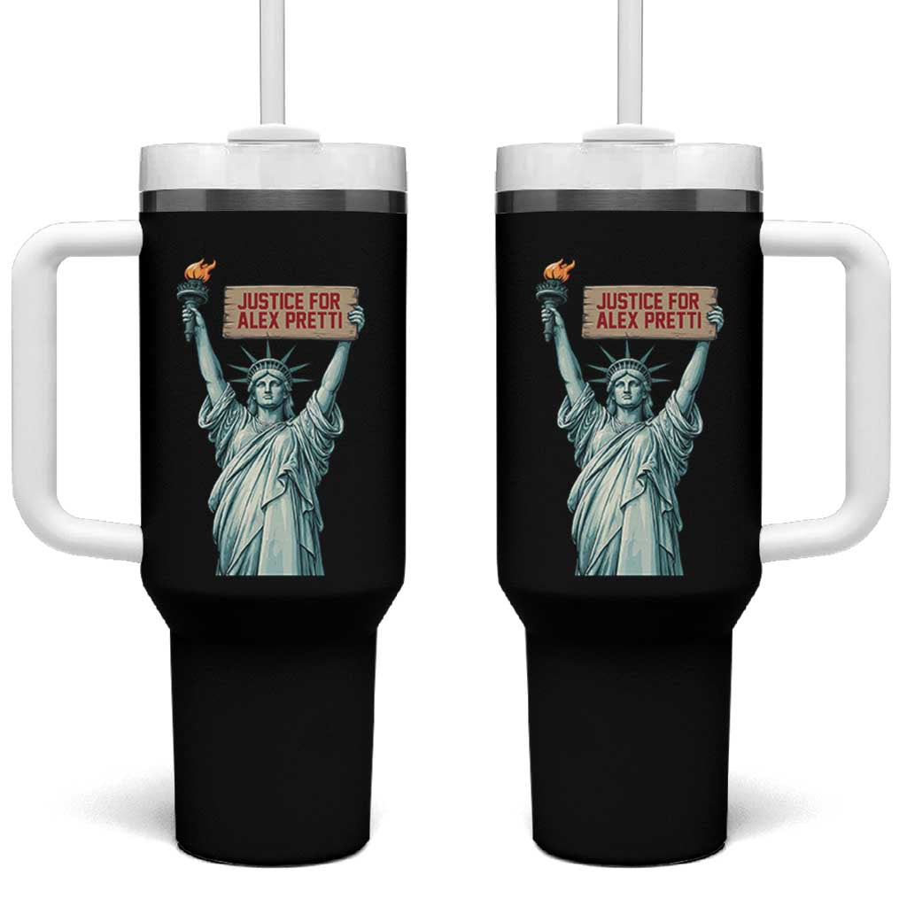 Statue Of Liberty Justice For Alex Pretti Tribute Gift Tumbler With Handle