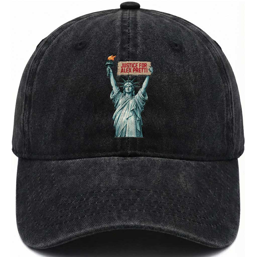 Statue Of Liberty Justice For Alex Pretti Tribute Gift Washed Cotton Baseball Cap
