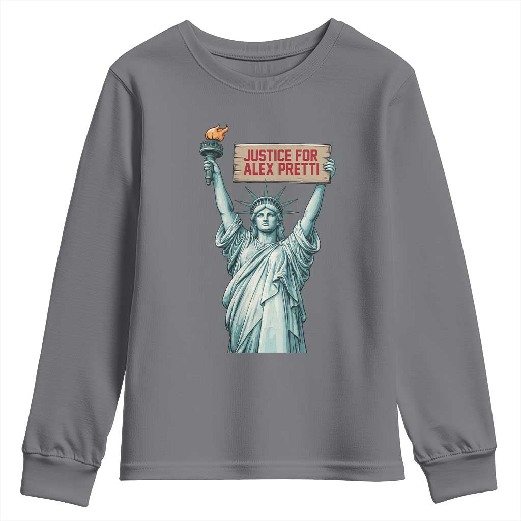 Statue Of Liberty Justice For Alex Pretti Tribute Gift Youth Sweatshirt