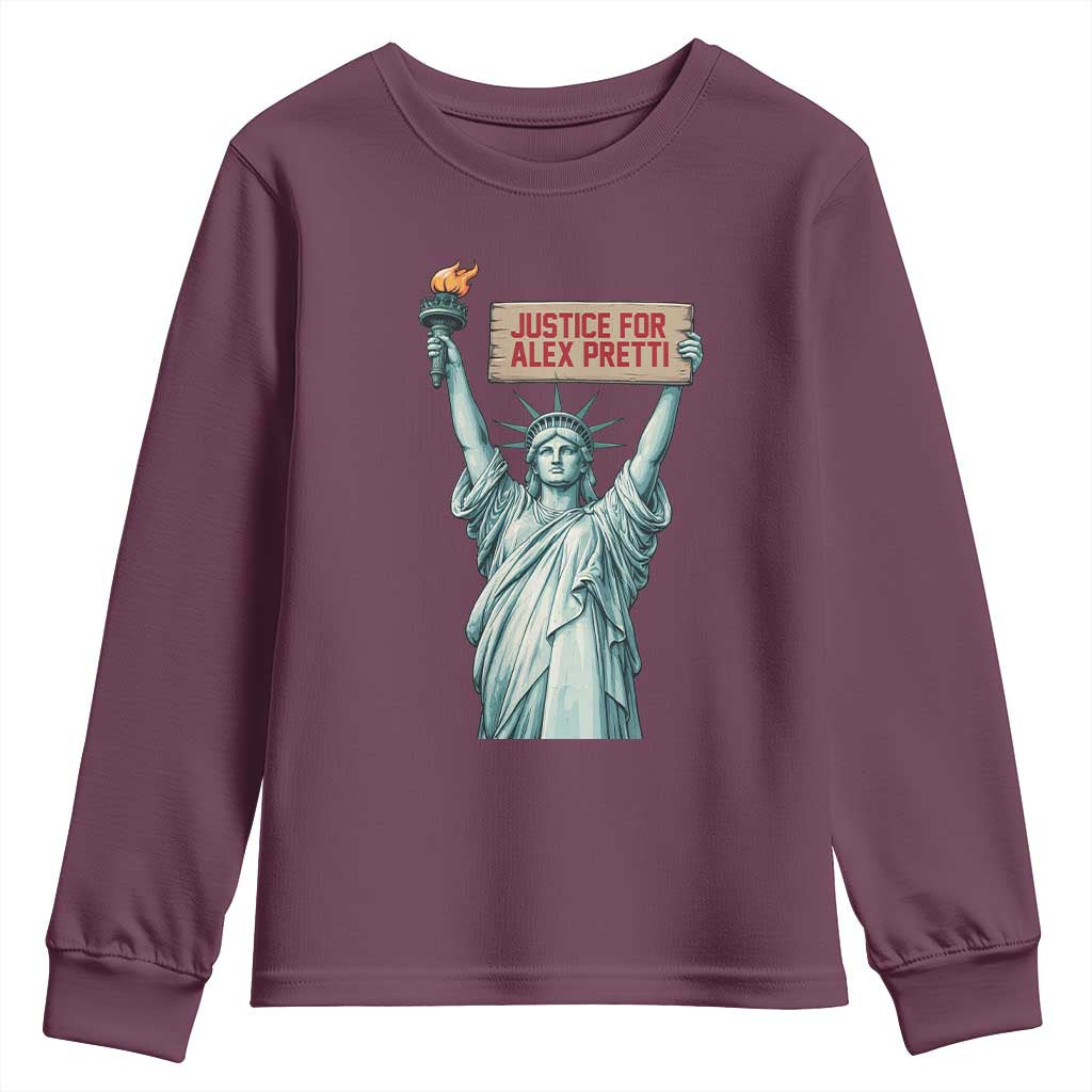 Statue Of Liberty Justice For Alex Pretti Tribute Gift Youth Sweatshirt