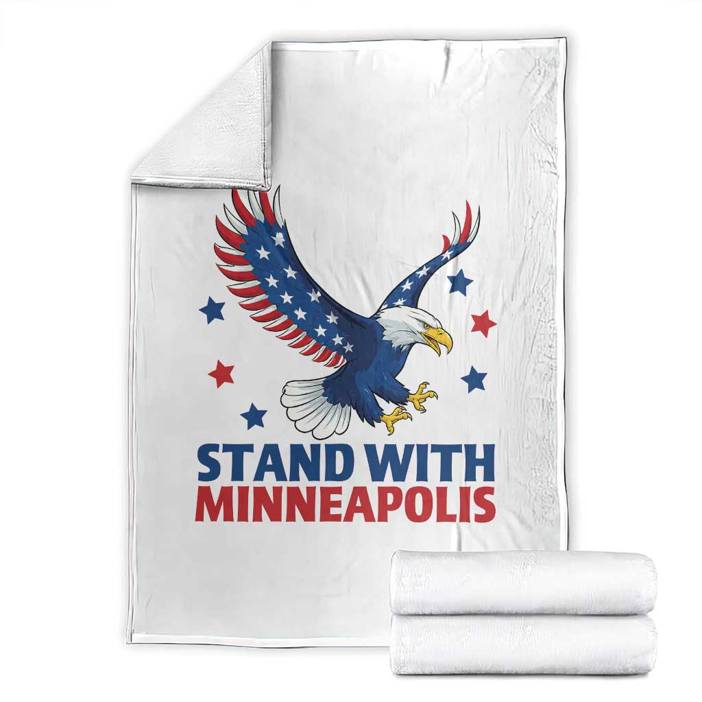 Stand With Minneapolis Throw Blanket American Eagle Protest Gift