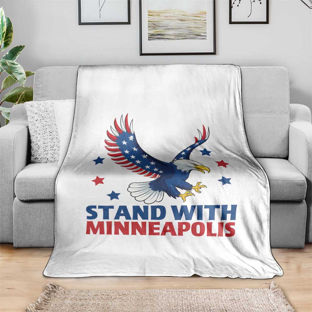 Stand With Minneapolis Throw Blanket American Eagle Protest Gift
