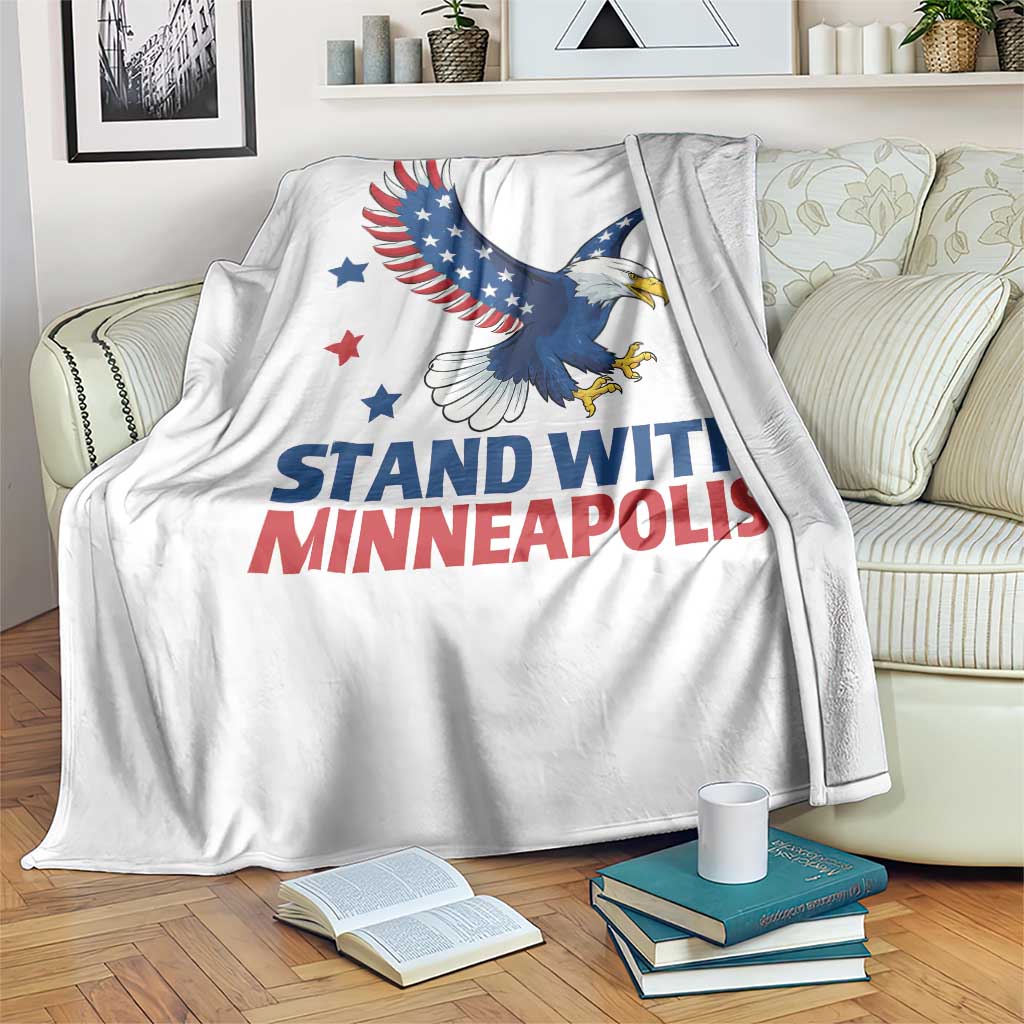 Stand With Minneapolis Throw Blanket American Eagle Protest Gift