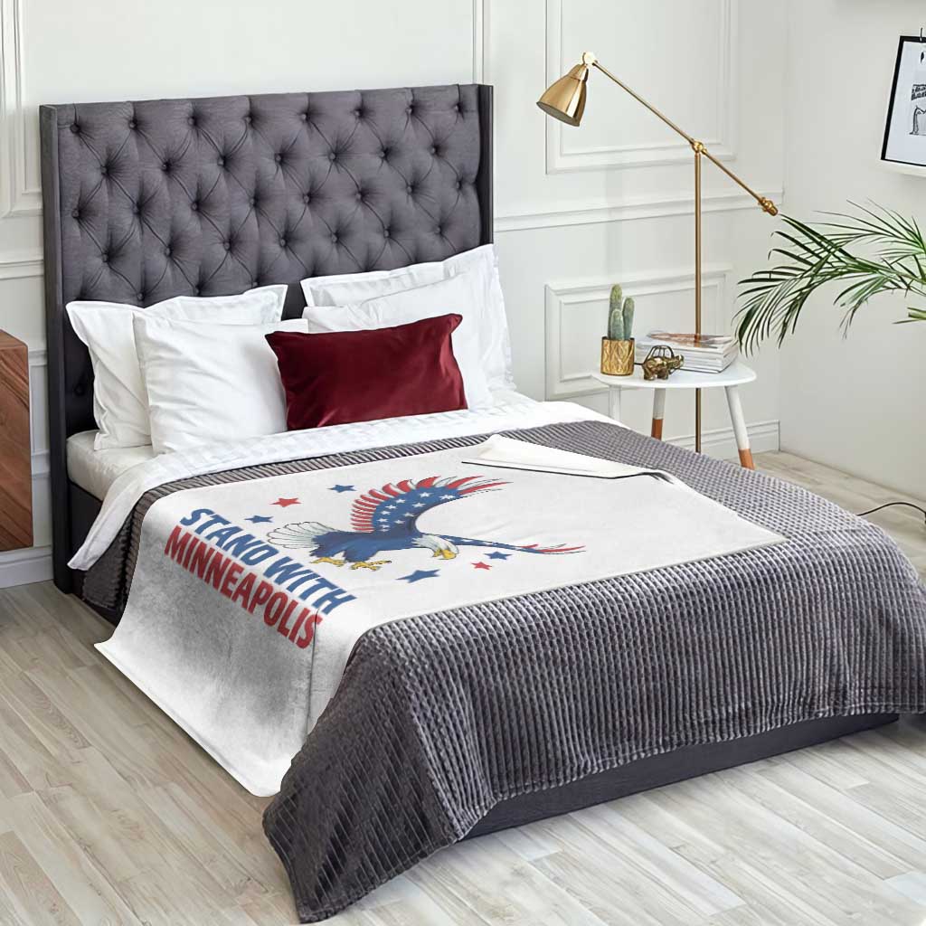 Stand With Minneapolis Throw Blanket American Eagle Protest Gift