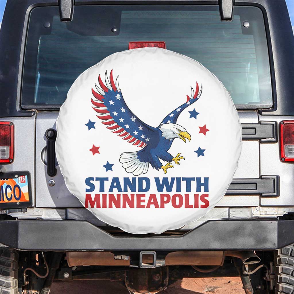 Stand With Minneapolis Spare Tire Cover American Eagle Protest Gift