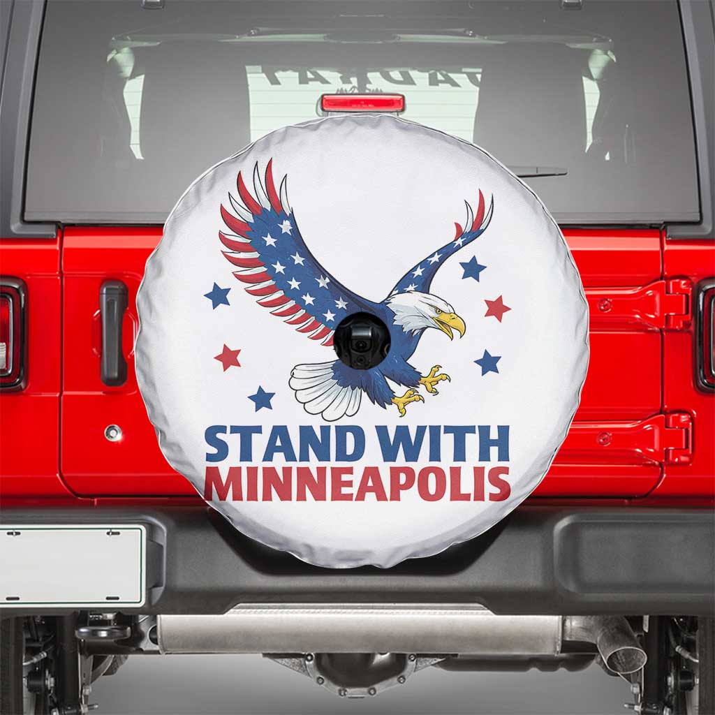 Stand With Minneapolis Spare Tire Cover American Eagle Protest Gift