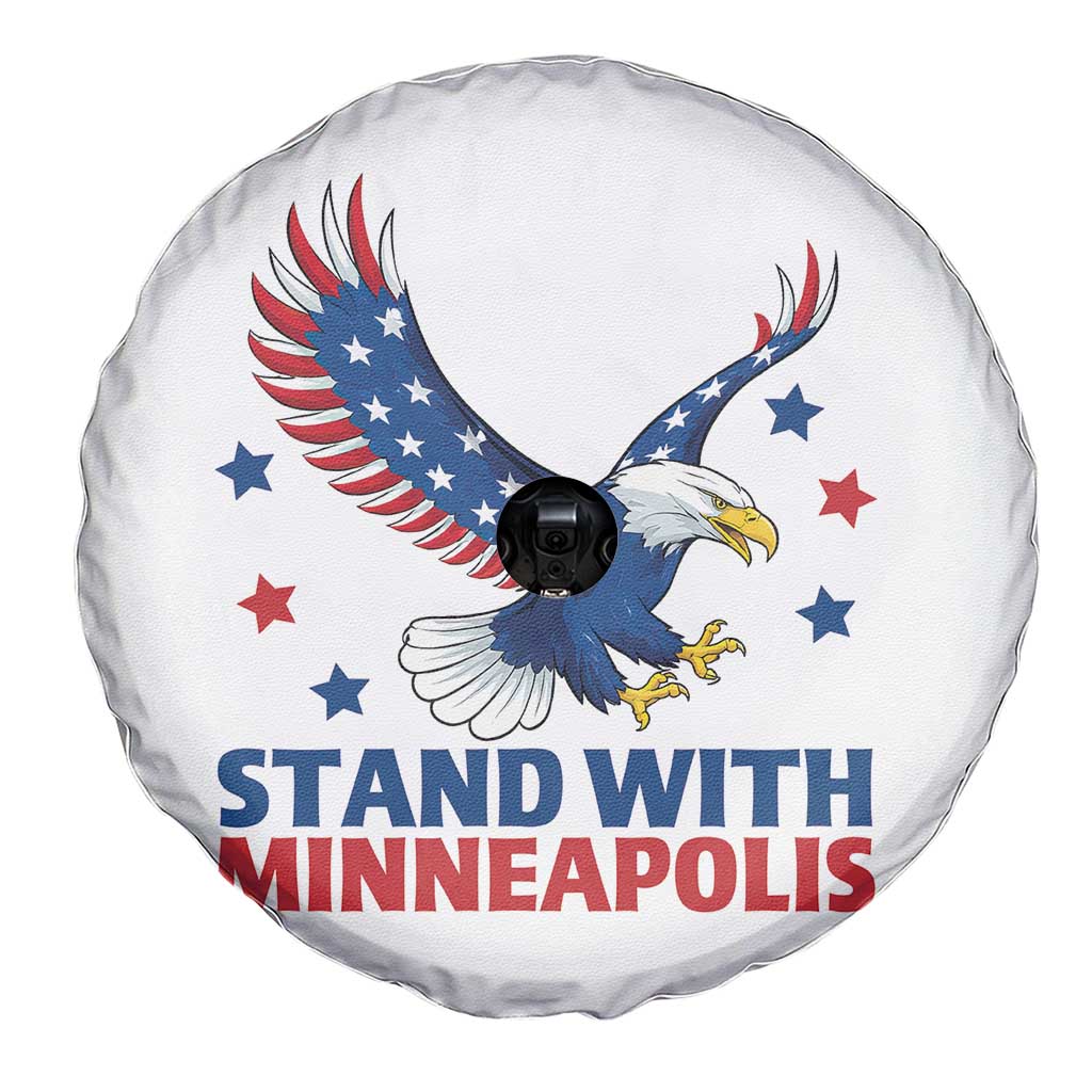 Stand With Minneapolis Spare Tire Cover American Eagle Protest Gift