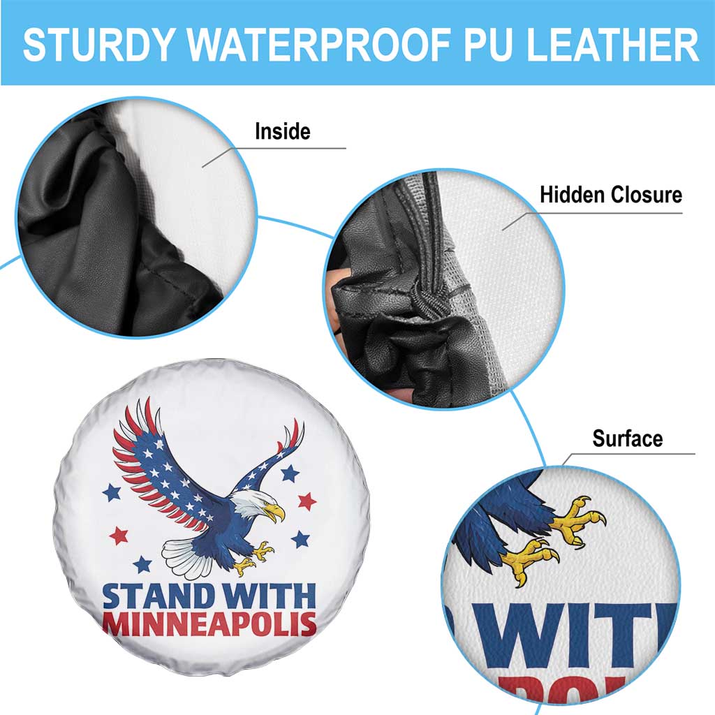 Stand With Minneapolis Spare Tire Cover American Eagle Protest Gift