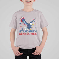 Stand With Minneapolis T Shirt For Kid American Eagle Protest Gift