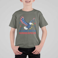 Stand With Minneapolis T Shirt For Kid American Eagle Protest Gift