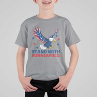 Stand With Minneapolis T Shirt For Kid American Eagle Protest Gift