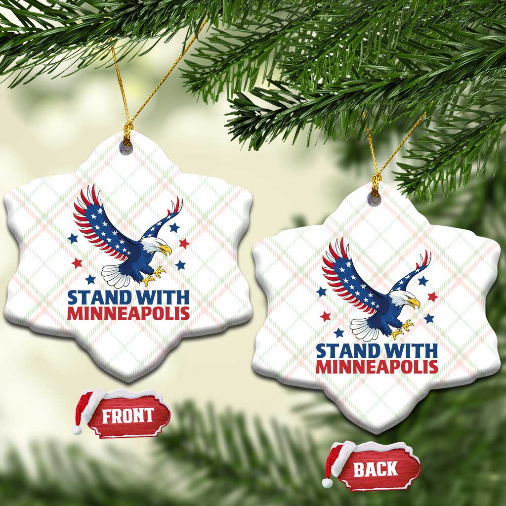 Stand With Minneapolis Ceramic Ornament American Eagle Protest Gift