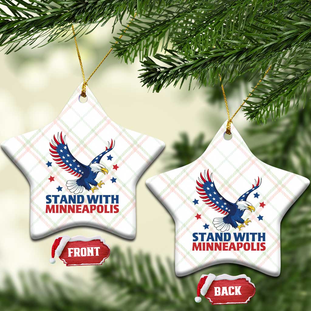 Stand With Minneapolis Ceramic Ornament American Eagle Protest Gift