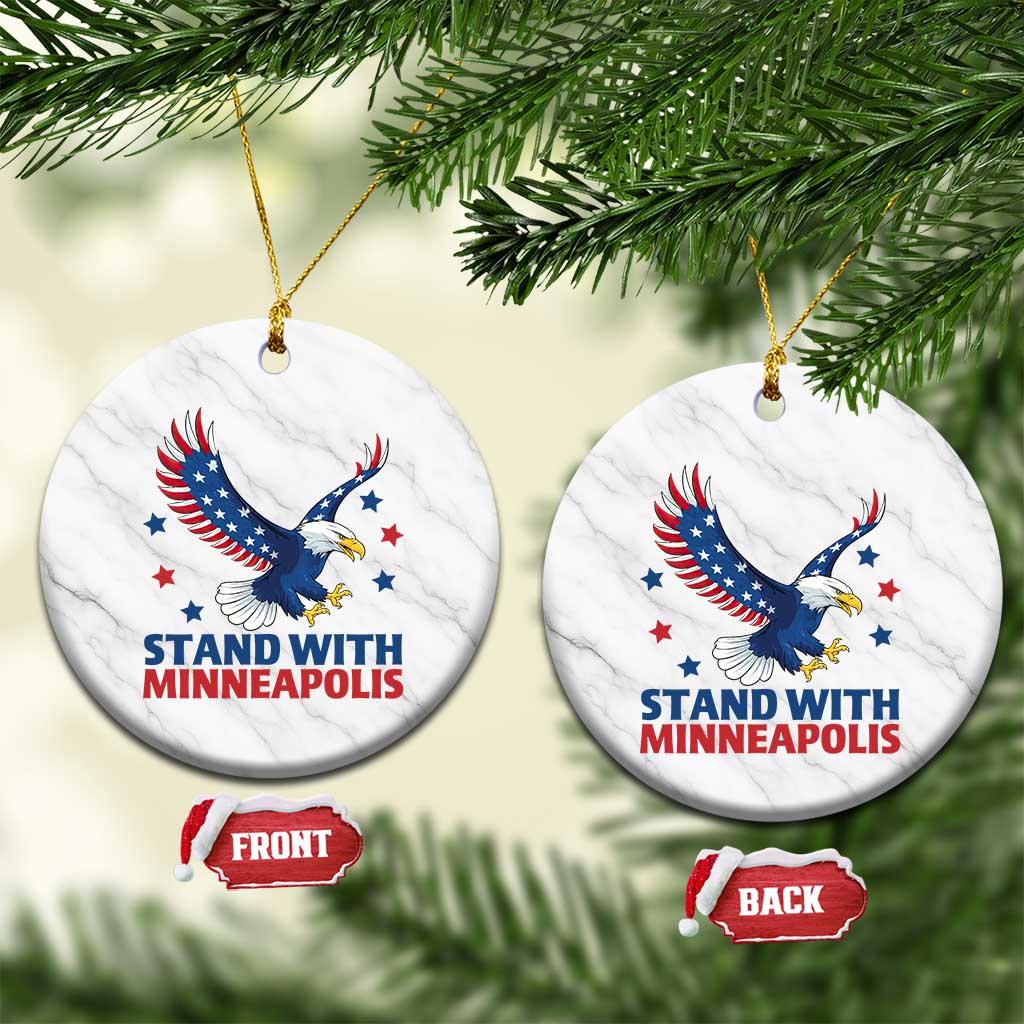 Stand With Minneapolis Ceramic Ornament American Eagle Protest Gift