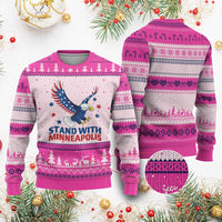 Stand With Minneapolis Ugly Christmas Sweater American Eagle Protest Gift