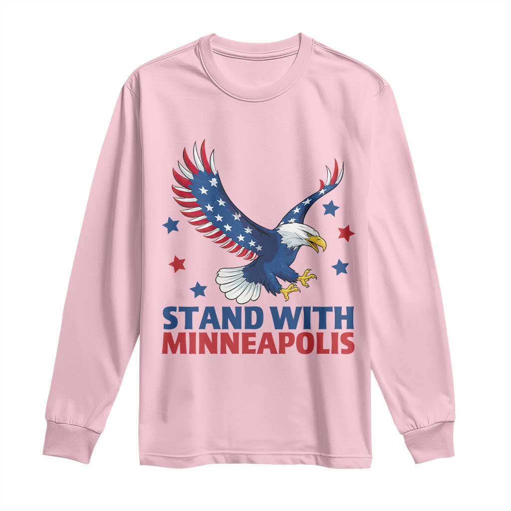 Stand With Minneapolis Long Sleeve Shirt American Eagle Protest Gift