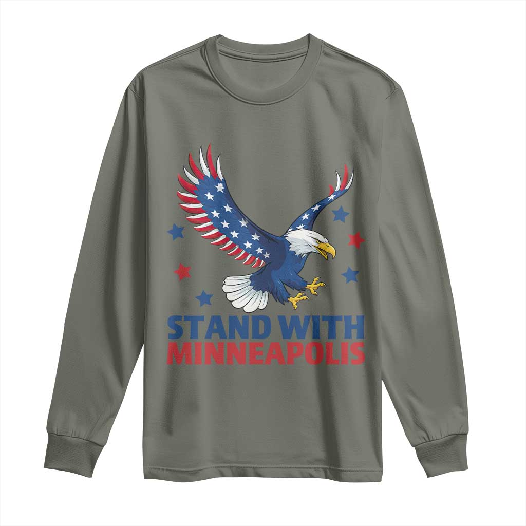 Stand With Minneapolis Long Sleeve Shirt American Eagle Protest Gift