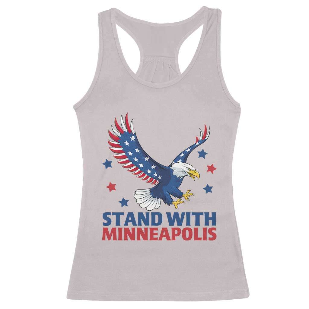 Stand With Minneapolis Racerback Tank Top American Eagle Protest Gift