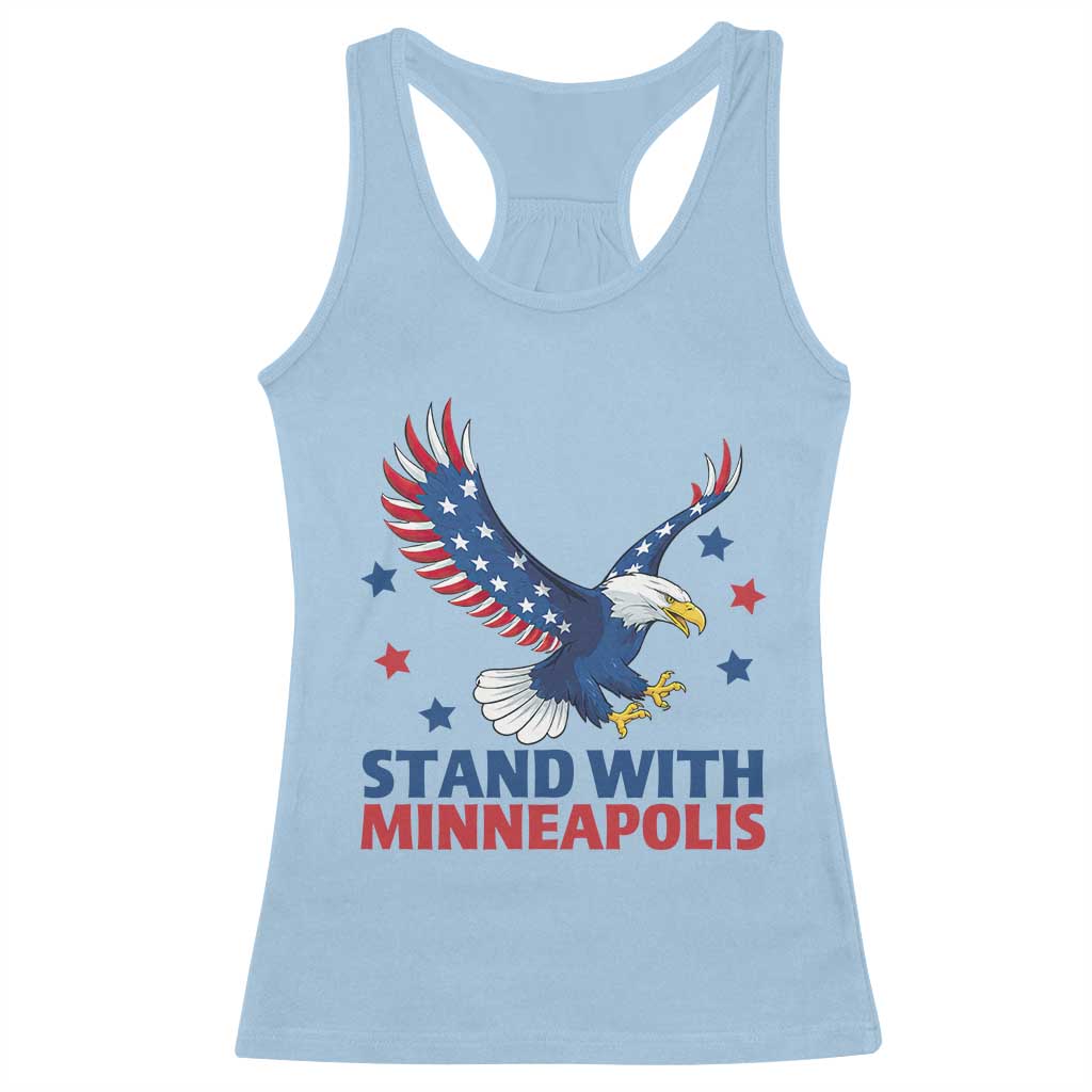 Stand With Minneapolis Racerback Tank Top American Eagle Protest Gift