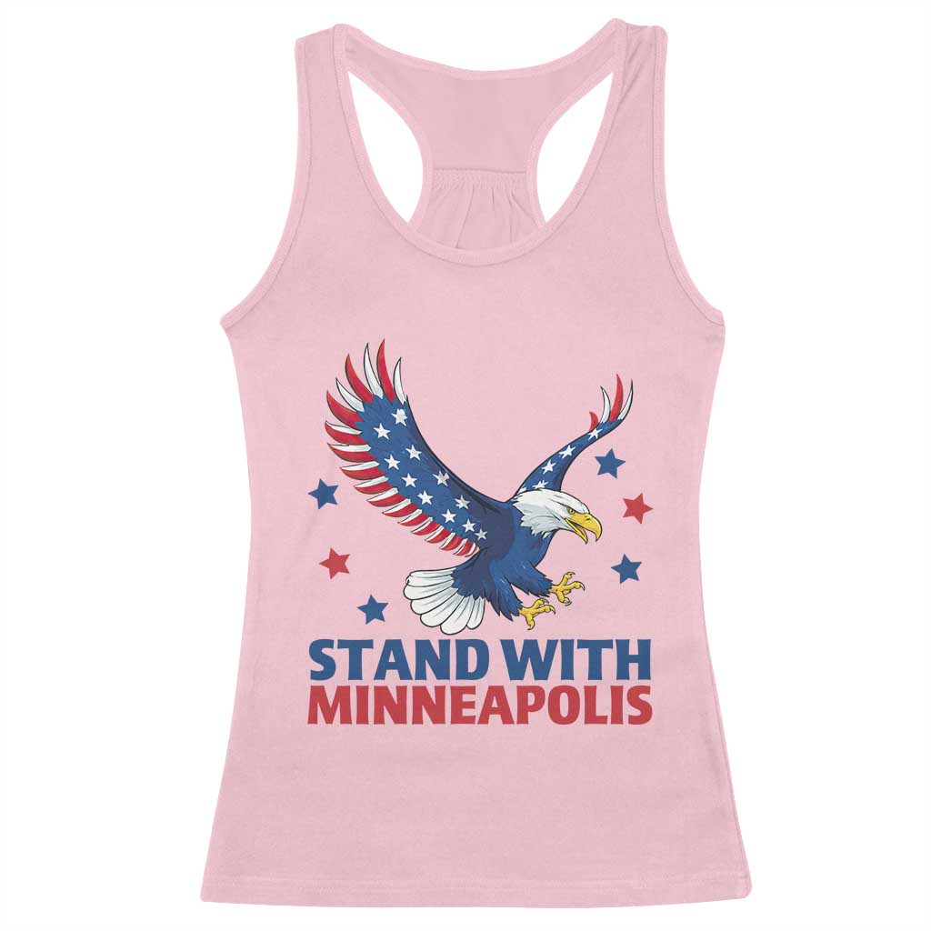 Stand With Minneapolis Racerback Tank Top American Eagle Protest Gift