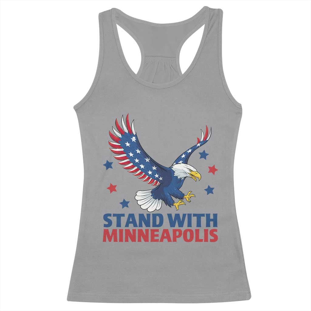 Stand With Minneapolis Racerback Tank Top American Eagle Protest Gift