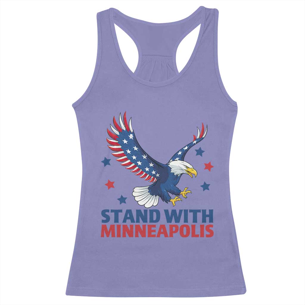 Stand With Minneapolis Racerback Tank Top American Eagle Protest Gift