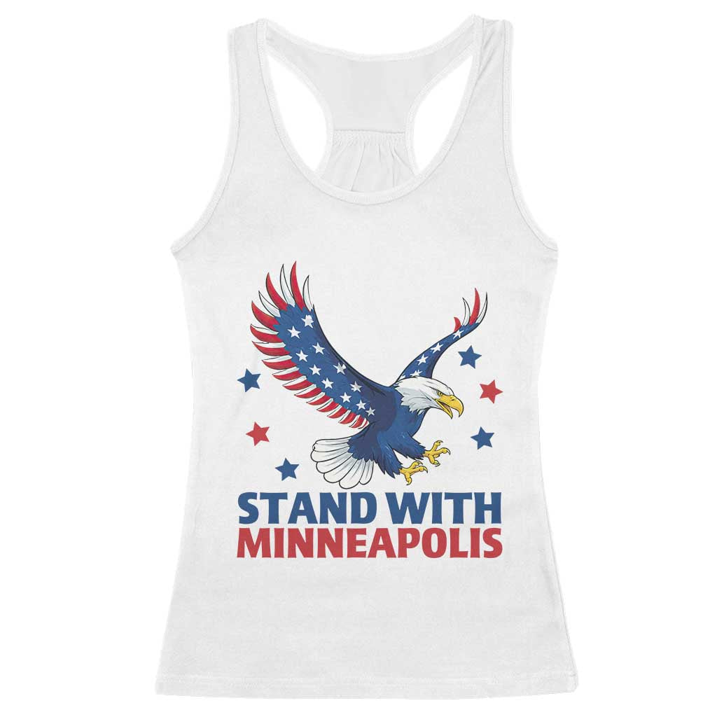 Stand With Minneapolis Racerback Tank Top American Eagle Protest Gift