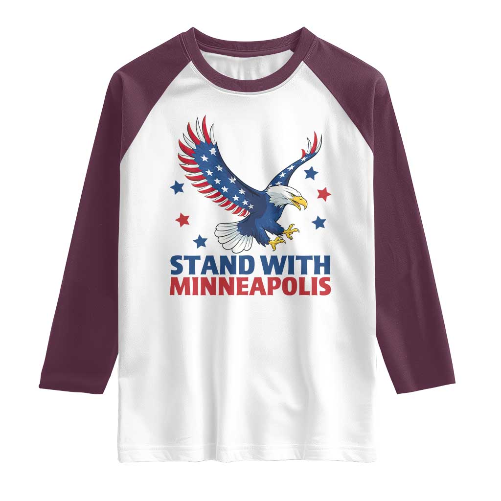 Stand With Minneapolis Raglan Shirt American Eagle Protest Gift