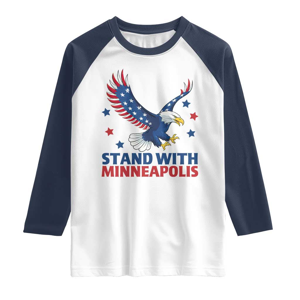 Stand With Minneapolis Raglan Shirt American Eagle Protest Gift