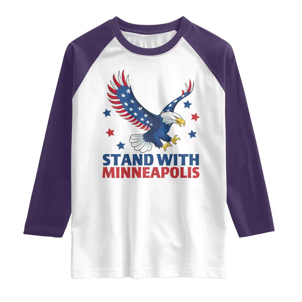 Stand With Minneapolis Raglan Shirt American Eagle Protest Gift